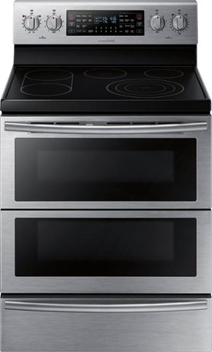  Samsung - Flex Duo 5.9 Cu. Ft. Self-Cleaning Freestanding Double Oven Electric Convection Range - Stainless Steel