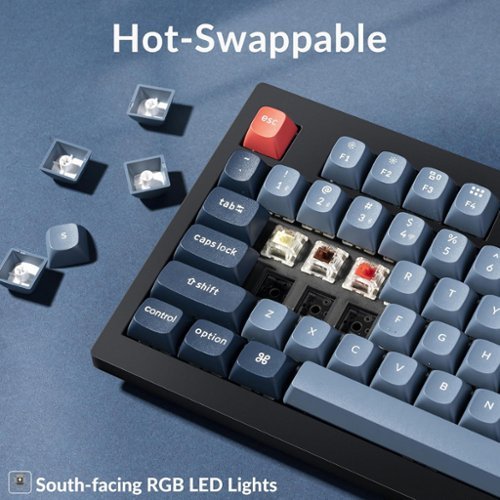 Keychron V5 Max 96% Custom Wireless RGB Mechanical Keyboard with Programmable QMK/VIA Hot-Swappable Red Switch - Black GLOBAL SHIPPING