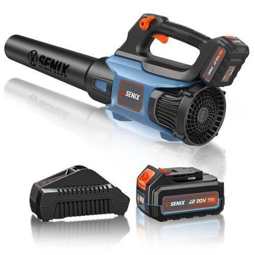 SENIX - X2 20V Max Cordless Leaf Blower, Brushless (5.0 Ah Battery & Charger Included) - Blue-Front_Standard 