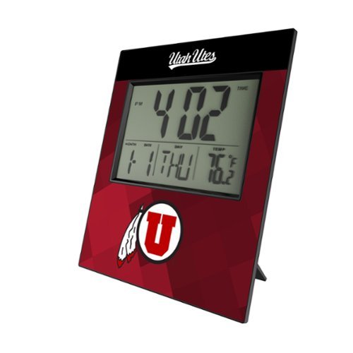 Keyscaper - Utah Utes Color Block Digital Desk Clock - Multicolor-Front_Standard 