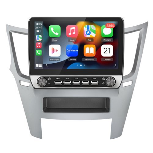 Junsun - 10.1"4+64GB carplay Android 15 8 Core For Subaru Legacy Outback 2009-2014 Car Stereo Radio GPS Navi WIFI SWC FM BT RDS - Black-Front_Standard 