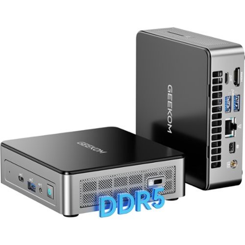 GEEKOM - Air12 Mini PC , Intel Pentium Gold 7505(up to 3.5GHz), 16GB DDR4 RAM& 512GB NVMe SSD, Windows 11 Pro Pre-installed - Black+Silver-Front_Standard 