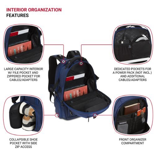 SwissGear Commander USB ScanSmart Laptop Backpack - Blue BUY IN AUSTRALIA