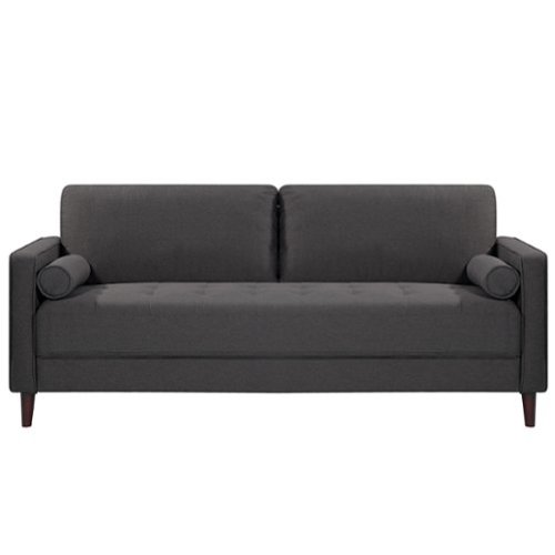 Lifestyle Solutions - Langford Sofa with Upholstered Fabric and Eucalyptus Wood Frame - Heather Grey-Front_Standard 