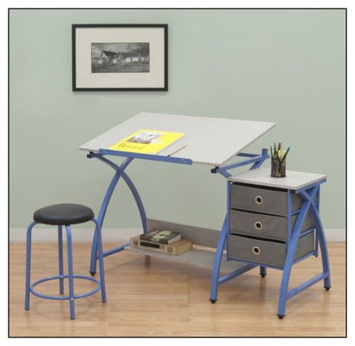 Studio Designs - Comet Center Craft Desk - Blue/Gray