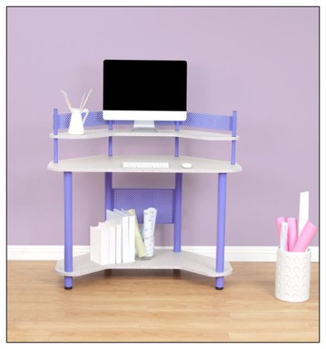 Calico Designs - Corner Computer Desk - Purple-Front_Standard 