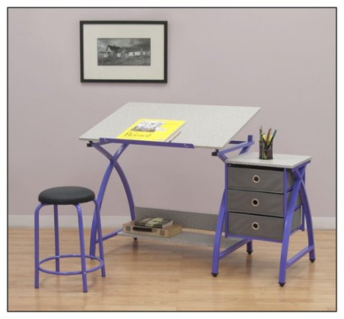 Studio Designs - Comet Center Craft Desk - Purple/Gray
