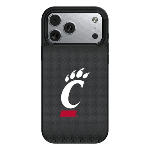 Keyscaper - NCAA - Cincinnati Bearcats Linen Logo iPhone Magnetic Bump Case - 16 Pro Max - Black-Front_Standard 