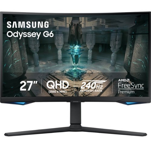 Samsung - Odyssey G6 27” Curved QHD FreeSync Premium Pro Smart 240Hz 1ms Gaming Monitor with HDR600 (DisplayPort, HDMI, USB 3.0) - Black-Front_Standard