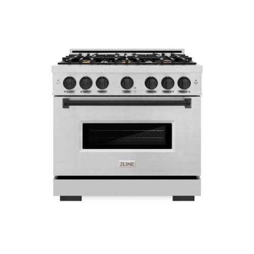 ZLINE - Autograph Edition 36" Classic Gas Range w/ 6 Burners & Matte Black Accents (CGRZ-36-MB) - Stainless Steel-Front_Standard 