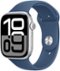 Apple Watch Series 10 (GPS) 46mm Aluminum Case with Denim Sport Band - M/L - Silver - (2024)-Angle_Standard
