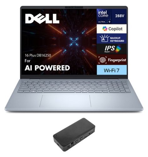Dell - 16 Plus DB16250 Laptop 16.0 WQXGA (Intel Ultra 9-288V, 32GB LPDDR5X, 2TB M.2 PCIe SSD, Win 11 Pro) - Ice Blue-Front_Standard 