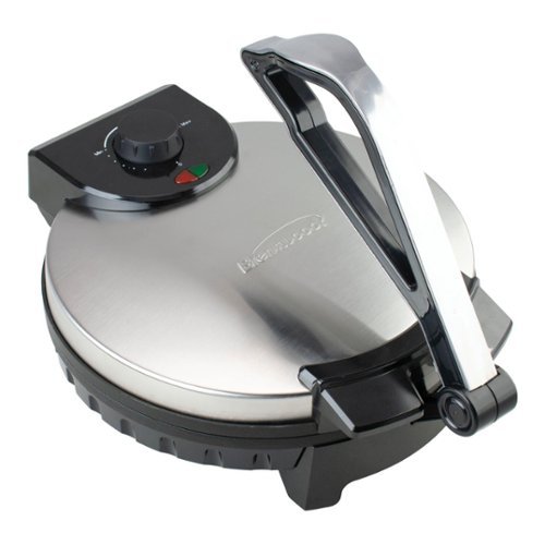 Brentwood - 12 Inch Stainless Steel Nonstick Electric Tortilla Maker - Silver-Front_Standard 