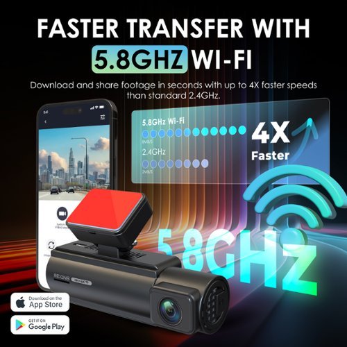 Rexing C2 Pro 4K Dual Dash Cam with Front & Rear 4K, 5GHz Wi-Fi, Parking Mode, 32GB Card - Black WHERE TO BUY