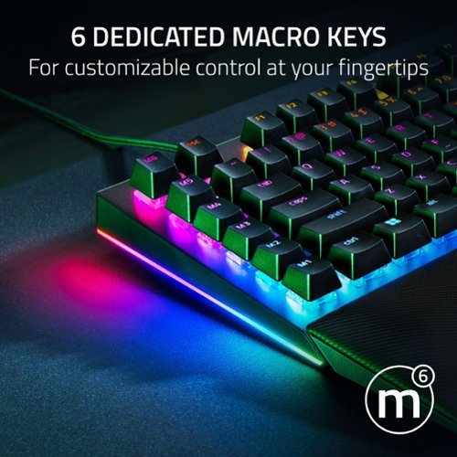 Razer BlackWidow V4 Full Size Wired Mechanical Green Clicky Switch Gaming Keyboard with Chroma RGB Backlighting - Black GLOBAL SHIPPING