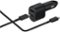 Samsung - 45W Dual car Charger 1 USB-A port, 1 USB-C Port - Retail Box - Black-Front_Standard