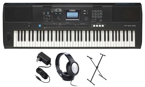 Yamaha - PSR-EW425 PKS 76-Key Keyboard with X-Stand, Adapter, and Headphones - Black