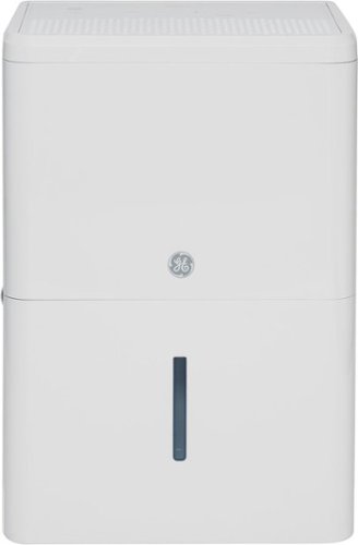 GE - 50-Pint Portable Dehumidifier with Built-In Pump and Smart Dry for Wet Spaces - White-Front_Standard 