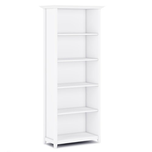 Simpli Home - Amherst 5 Shelf Bookcase - White-Front_Standard 
