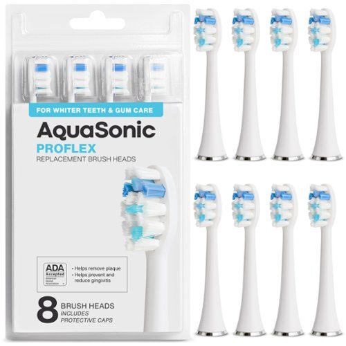 AquaSonic - ProFlex Brush Heads - 8 Pack - White