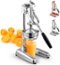Zulay Kitchen - Professional Citrus Juicer - Heavy Duty Manual Orange Juicer and Lime Squeezer Press Stand - Chrome-Front_Standard