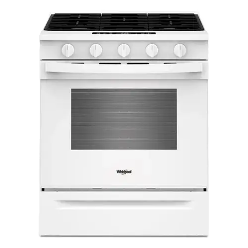 Front. Whirlpool - 5.0 Slide-In Gas Range with Air Cooking Technology - White.