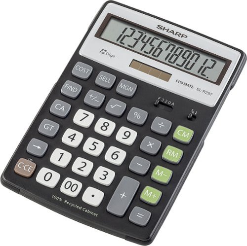  Sharp - Desktop Calculator - Black/Silver