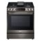 LG - 6.3 Cu. Ft. Smart Slide-in Dual Fuel True Convection Range with EasyClean and Air Fry - Black Stainless Steel-Front_Standard