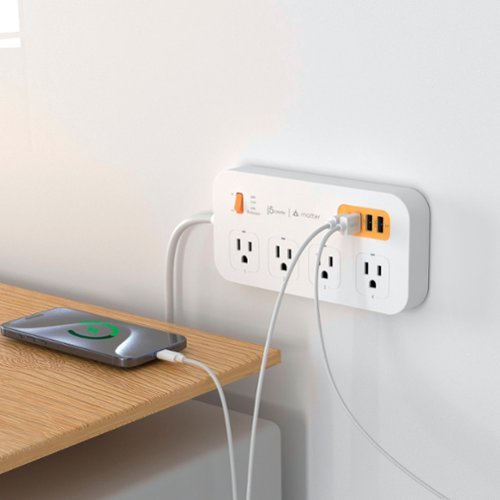 j5create 4-Outlet/3-USB-A/1-USB-C 500J Smart Matter Enabled Surge Protector Power Strip - White & Orange HOW TO BUY