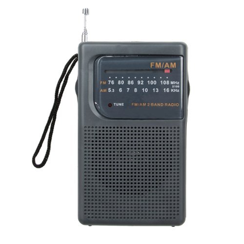 Supersonic - Portable AM/FM Band Radio SC-1105 with Wrist Strap - Black-Front_Standard 