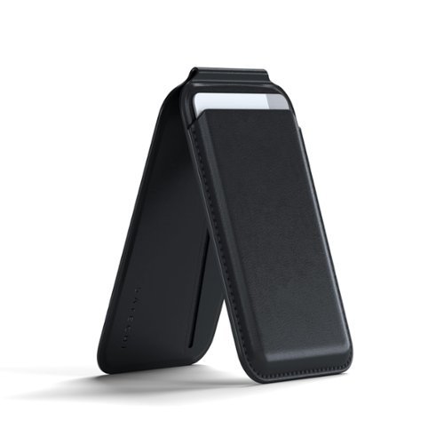 Satechi - Magnetic MagSafe Wallet - Double Flap Stand, 4 Card Slots, NFC Pass-Through, for iPhone 17/16/15/14/13/12 - Black-Front_Standard 