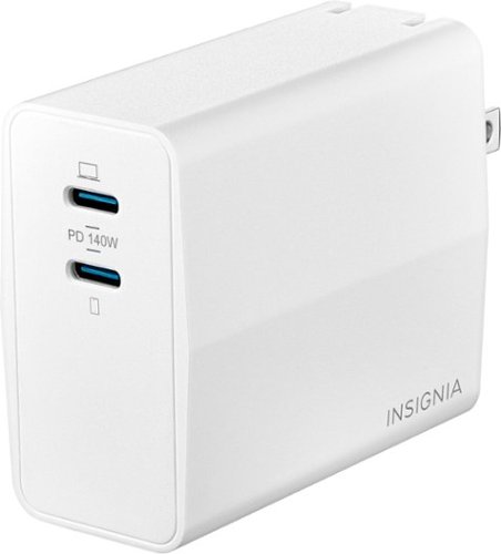 Insignia™ 140W 2-Port USB-C GaN Wall Charger for Surface Pro (latest model), MacBook Pro, iPad & other USB-C Devices - White WORLDWIDE DELIVERY