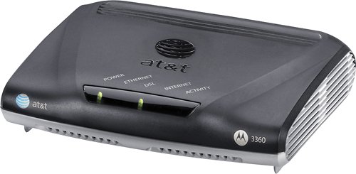  Motorola - Single-Port Ethernet ADSL2+ Modem - Black