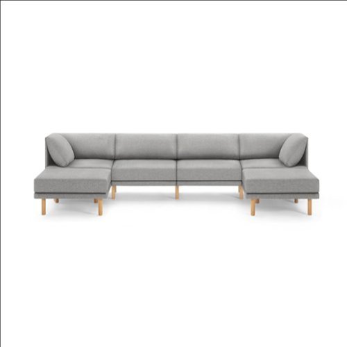 Burrow - Contemporary Range 4-Seat Sofa with Double Attachable Ottoman - Stone Gray-Front_Standard 