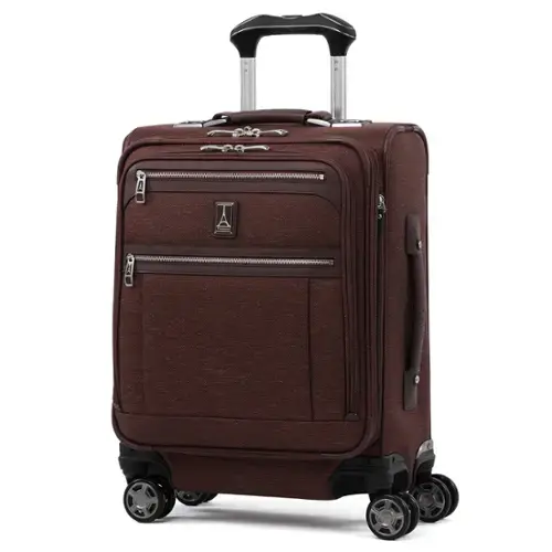 Front. Travelpro - Travelpro Platinum Elite Softside Expandable Checked Luggage, 8 Wheel Spinner Large Suitcase, TSA Lock, Men and Women - Bordeaux Red.