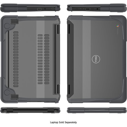 SaharaCase DualShock Laptop Case for Dell 3120/3110/3100 Clamshell and 2-in-1 Chromebook - Gray/Clear BUY IN SAUDI ARABIA