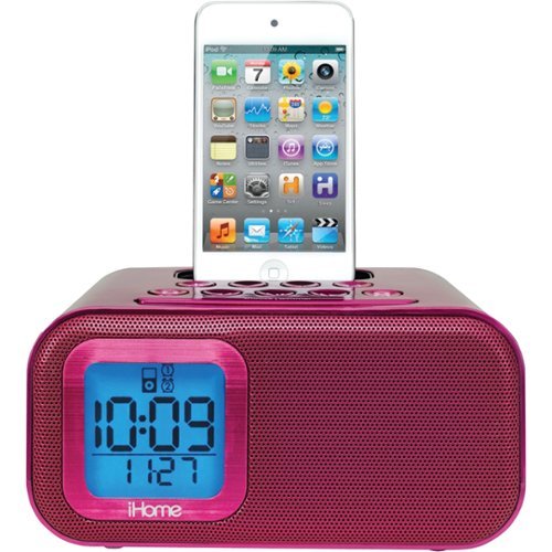  iHome - Alarm Clock Speaker System for iPod - Pink
