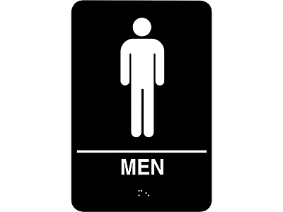 Cosco - Cosco® Women and Men Indoor Door Signs, 5.9" x 9", 2/Set (098095) - Black/White