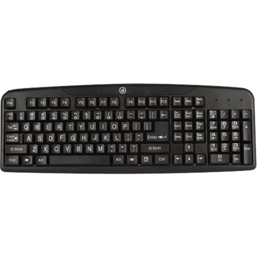 Digital Innovations - 4250400 Full-size Wired Easy-View Keyboard - Black