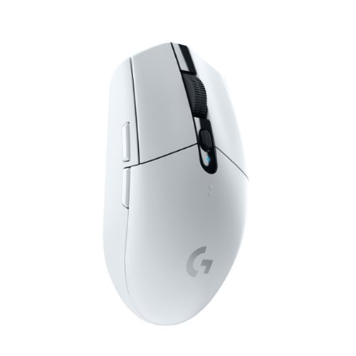 Logitech - G305 LIGHTSPEED Wireless Optical 6 Programmable Button Gaming Mouse with 12,000 DPI HERO Sensor - Wireless - White-Front_Standard 