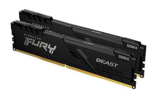 Kingston - FURY Beast Black 16GB (2PK 8GB) 3200 MHz DDR4 CL16 DIMM Desktop Memory Kit-Front_Standard 