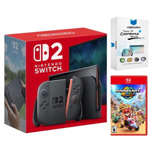 Switch 2 Video Game Console with Mario Kart World and MightySkins