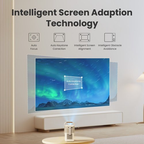 Yaber  T2 Plus Portable Projector, Built-in battery, JBL Dolby Audio Native 1080P Auto Focus & Keystone WiFi6 Bluetooth - Cream WHERE TO BUY