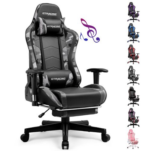 GTPlayer - Music Video Gaming Chair with Speaker Office Computer Chairs - Camouflage-Front_Standard 