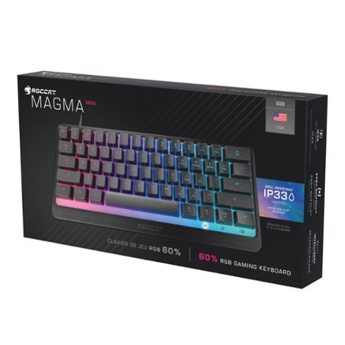 ROCCAT Magma Mini 60% Compact Wired Membrane Gaming Keyboard with RGB lighting - Black BUY ONLINE