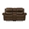 ProLounger - Di'Onna Rolled Arm Distressed Faux Leather 2 Seat Wall Hugger Recliner Loveseat With Power Storage Console - Saddle Brown-Front_Standard