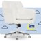 Serta - Ashland Bonded Leather & Memory Foam Home Office Chair - White-Front_Standard