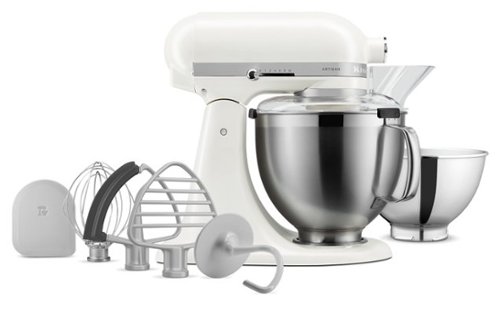 KitchenAid - Artisan Series 5 Quart Tilt-Head Stand Mixer with Premium Accessory - Porcelain White-Front_Standard 