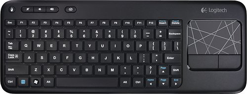 Logitech - K400 Multi-device TKL Wireless Membrane Keyboard for PC/TV/Laptop/Tablet with Built-in Touchpad - Black