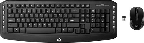 HP - Classic Wireless Desktop Keyboard and Mouse - Black